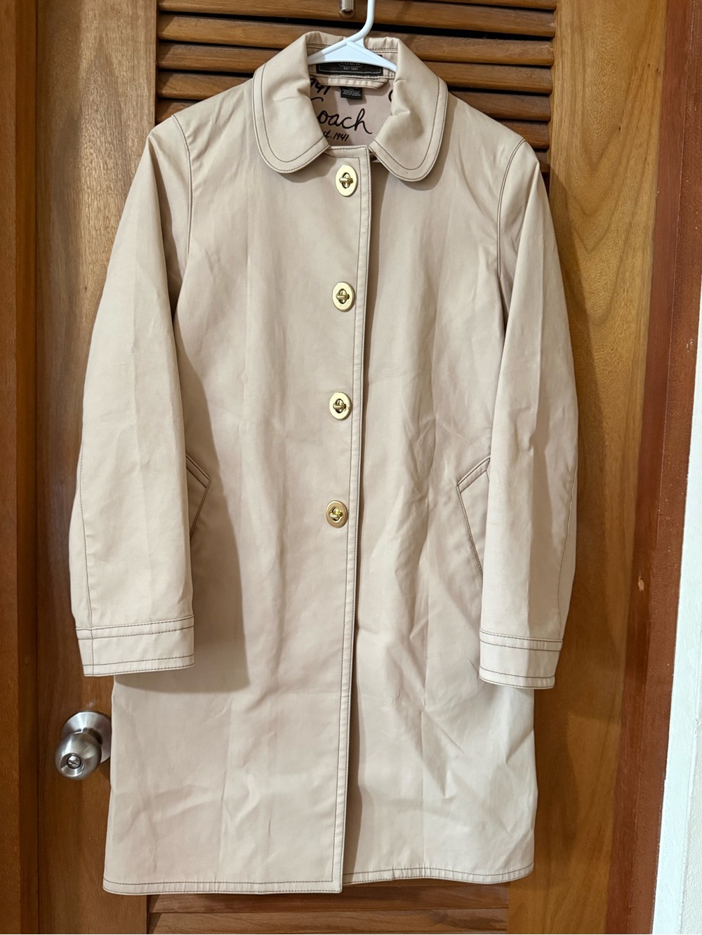 Vintage Y2K Coach Heavyweight Canvas Turnlock Mac Coat